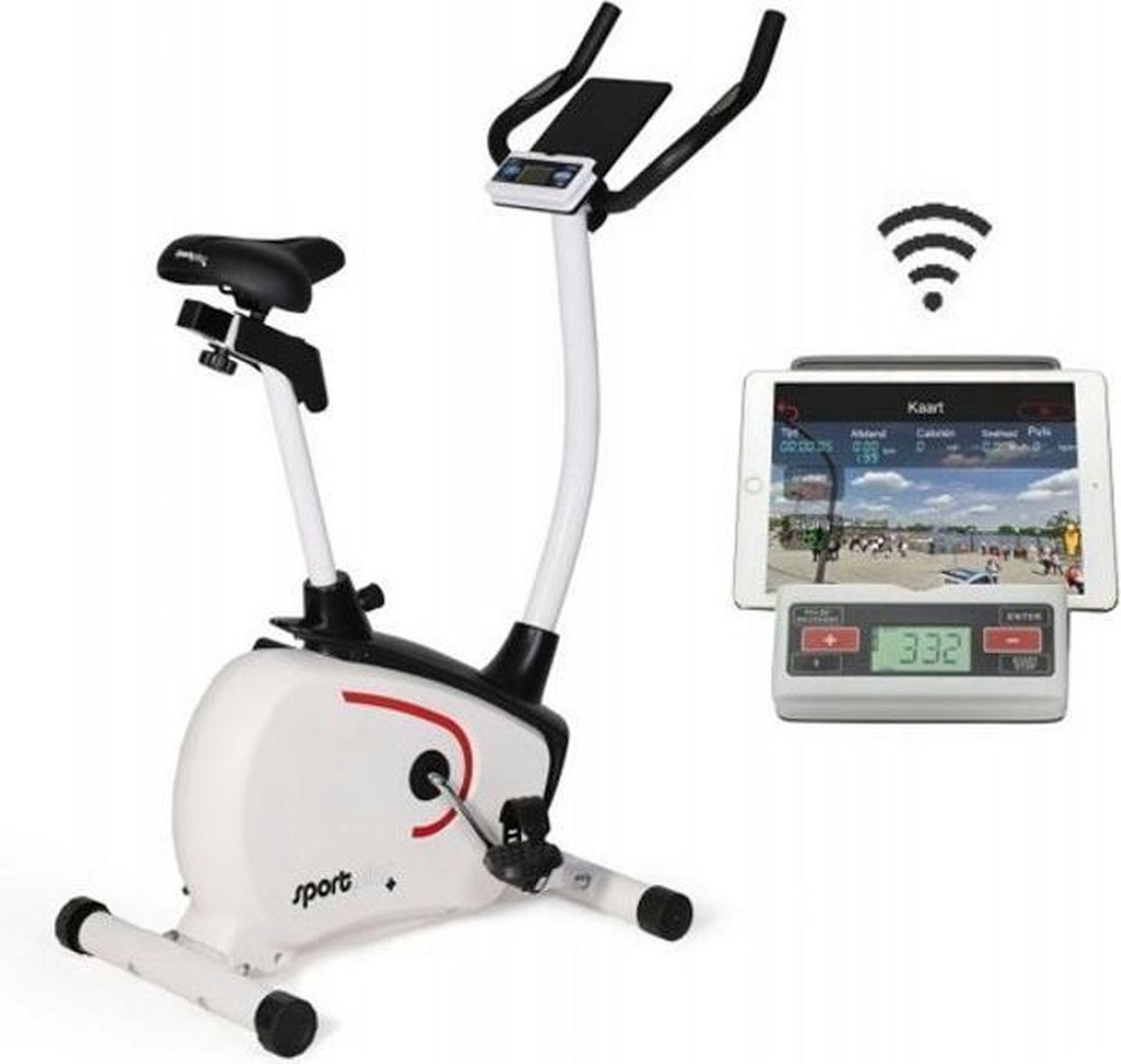 1 Vélo d'appartement avec ergomètre, volant d'inertie de 9 kg - SP-HT-9500-EOV  ( ref: sport 19 / 1 colis ) Produit non testés Vendu en l’état sans garantie